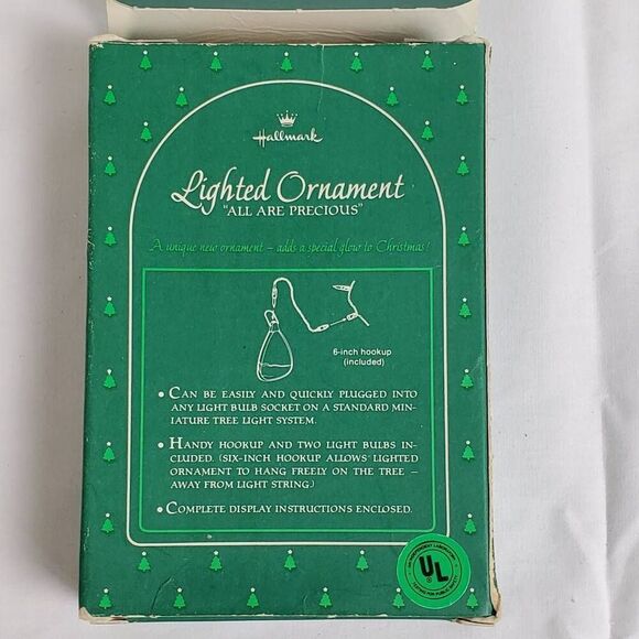 Vintage Hallmark Lighted Ornament “All Are Precious” Frosted Glass Plug-In Chris - Picture 3 of 6